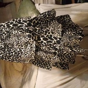 Long animal print ruffle skirt